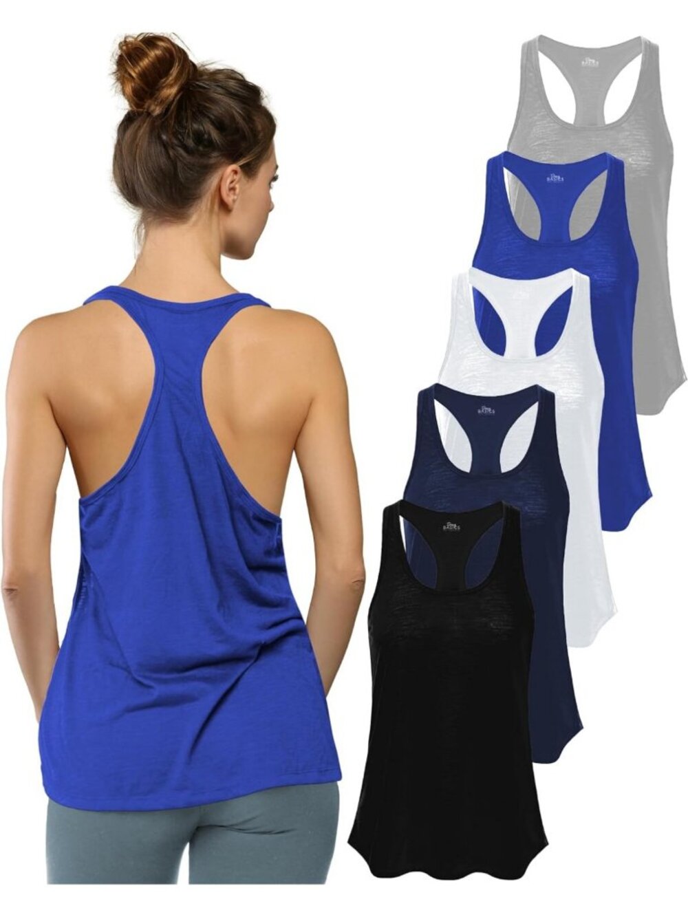 Flowy Burnout Slub Racerback Tanks for Women | Active Workout Tops | Multi